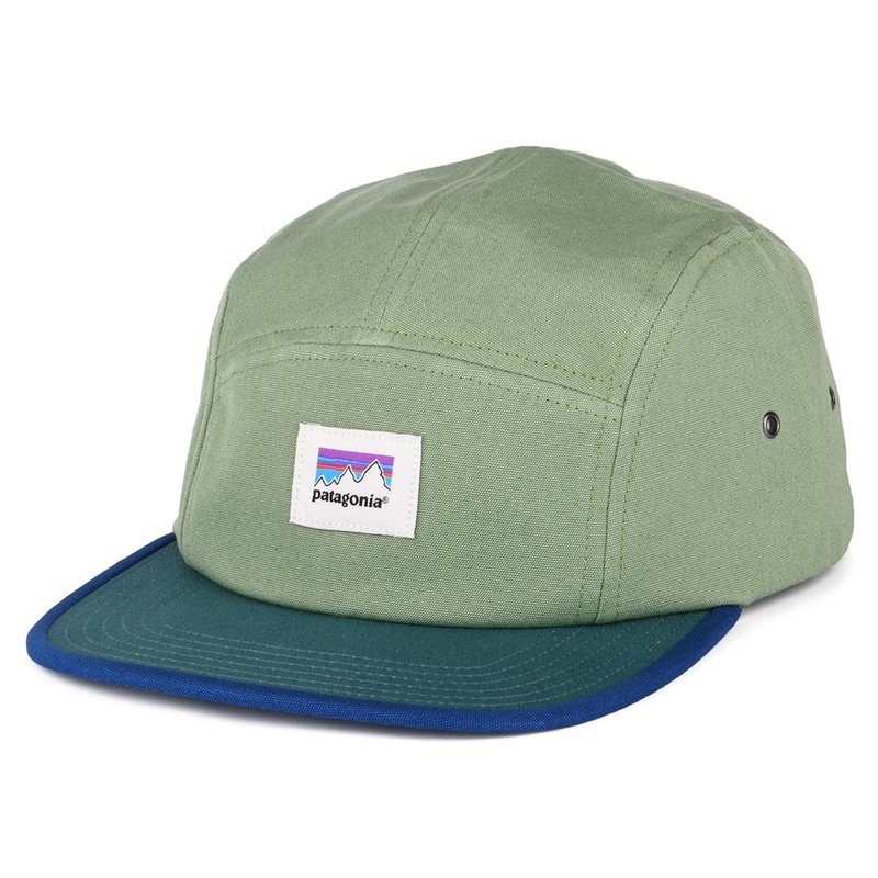 Patagonia Hats Shop Sticker Graphic Maclure Organic Cotton 5 Panel Cap – Matcha Green Adjustable